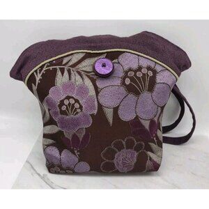 Artisan Purse Bag Hippie Boho Hobo Cloth Handcrafted Purple Portland Oregon